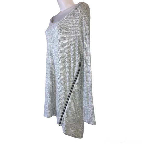 Rachel Roy Long Sleeve Zip Hem Textured High Low Pullover Sweater Top Gray 3X - Picture 6 of 13
